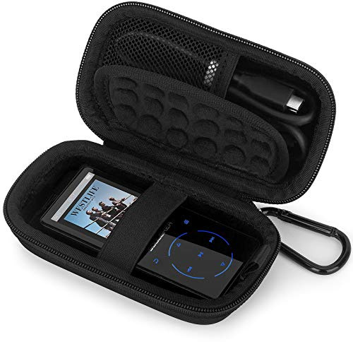 Tasche Case für AGPTEK/SuperEye/Soulcker/COVVY/Aigital/IHOUMI MP3 Player Bluetooth, Hart Reise Tragen Etui Hülle (Black)