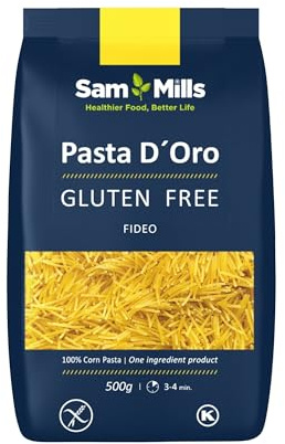 Sam Mills - Fideos Sin Gluten - 1 paquete de 500 g - 100% Harina de Maíz - Fabricado en Instalaciones Sin Gluten - Mejora el Tránsito Intestinal - Ideal para Dietas Veganas | Pasta Sin Gluten - Fabricado en Instalaciones Sin Gluten - Sin Aditivos, Sin Lactosa - Ideal para Dietas Específicas