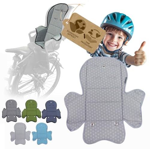 Ersatzbezug kompatibel mit Römer Kinderfahrradsitz – Weiches Ersatzpolster für Fahrradsitz Kinder – Sitzbezug, waschbar bei 30°C – Komfort Polster für Kinder Fahrradsitz MOD 5 (hellgrau Sterne)