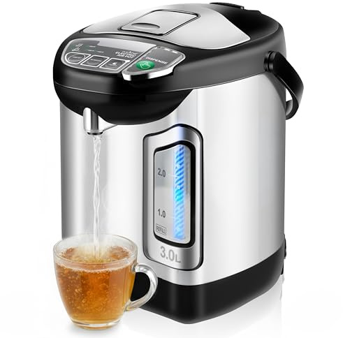 NutriChef Einkochautomat & Heißwasserspender 3L – Edelstahl Boiler mit Sicherheitsdeckel & Tropffreiem Hahn | Warmhaltefunktion für Glühwein, Tee, Kaffee | Gewerblich & Privat | 1100W Kompaktgerät