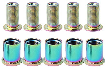 Sanmum 5 Sets Stahl Kettenblatt Schrauben M8 Kurbelgarnitur Schrauben Muttern Set für Mountainbike, BMX, MTB (Typ A für Dreifach-Kettenblätter)
