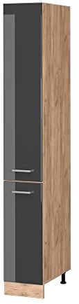 Vicco Armadio da farmacia R-Line, Antracite lucido, 30 cm, per la libera combinazione all'interno di sistemi cucina modulari
