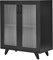 Panana Kitchen Sideboard Buffet Cupboard with 2 Plastic Doors Dining Room Cabinet Porch Storage Unit (Black)
