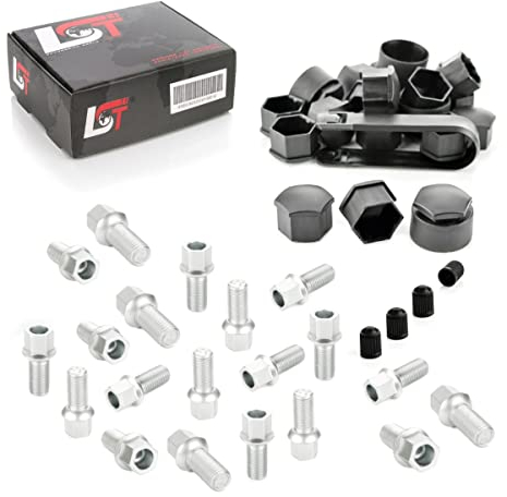 LST 20x Radschrauben Set mit Kappen Kugelbund M14x1,5x27