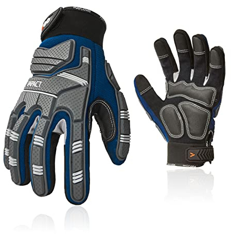 Vgo... Safety Work Gloves - Mechanics, Impact & Anti-Vibration Gloves - Rigger & Heavy Duty (XL, Blue, SL9792IP)