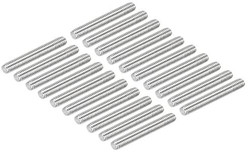DMiotech 20 Stück Gewindestange M6 x 45mm Gewindestab Messing Gewindestifte | Metrische Vollgewindestange Gewindebolzen, Für Möbel Maschinen Schraubverbindungen, M6 x 45mm, Messing