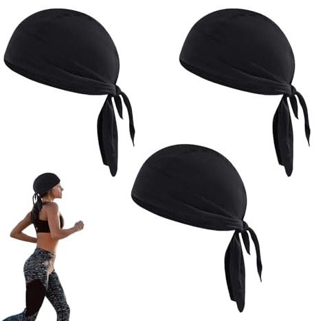 Eabdice 3 Piezas Gorra Bandana, Gorro de Pirata Pañuelo, Deporte Gorra Ciclismo, para Correr, Montar y Otros Deportes al Aire Libre