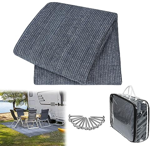 CEEDIR 250 x 500 cm förtältmatta högkvalitativt utomhus tältunderlag HDPE campingmatta campingmatta HDPE-tältmatta förtältgolv utomhus campingmatta inklusive pinnar och bärväska för tält, husbil