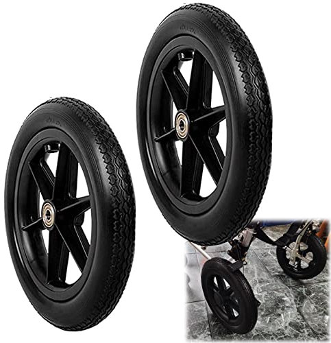 ANSNOW Rollstuhl-Hinterrad, Vollrad, Leichte Lenkrolle Mit Polyurethan-Reifen, Reifenersatz, Für Elektrorollstuhl-Rollstuhl, Ersatz-Rollator-Zubehör/Schwarz/30 cm Bis 12 Zoll