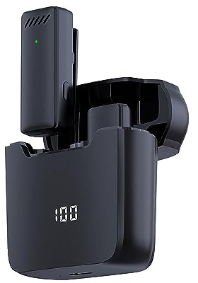 Btuty Lavalier kabelloses Mikrofon für Handy, omnidirektionales Ansteckmikrofon, 360° Rauschunterdrückung, kompatibel mit Tablets mit Android-Smartphone, Typ C