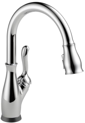 Delta Leland Touchless Kitchen Faucet with Touch Technology, Chrome Kitchen Sink Faucet with Pull Down Sprayer, Single Hole, Chrome 9178TL-DST