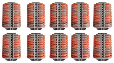 10 Morsettiere Elettriche Con Base e Foro di Fissaggio, Connettori Elettrici Rapidi Con 2 Entrate, Da 0,5 a 4 mm² Fino a 450V 32A (10 Poli)