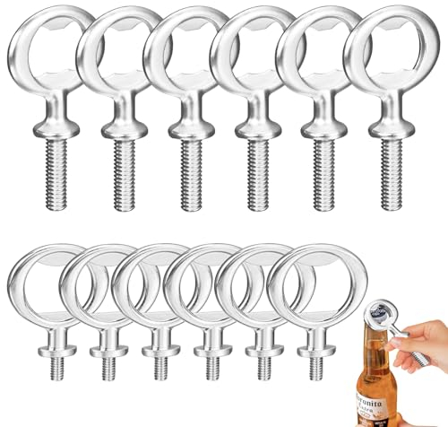 Wyety, apribottiglie in acciaio inox, 12 pezzi, forni per bottiglie in metallo, apribottiglie in metallo, apribottiglie con filettatura in metallo, apribottiglie filettate per casa pub all'aperto, 6
