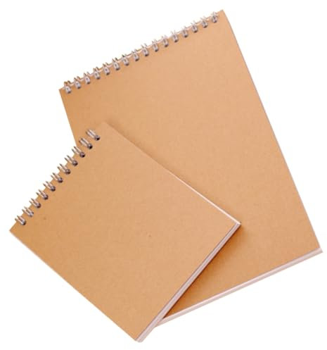 BCOATH 2stücke Teiliges Skizzenbuch Für Studenten Leeres Spiralgebundenes Zeichenbuch Mit Kraftpapier Geeignet Für Kunst Und Outdoor-malerei Für Kreative Köpfe