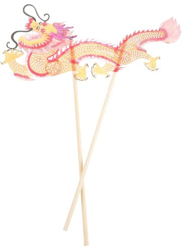 KOMBIUDA Chinesische Drachenschattenspiel Handpuppe Aus Papier Und Holz Robustes Bastelspielzeug Für Kinder Und Erwachsene Bühnenrequisite Für Frühkindliche Bildung Und Familienaktivitäten