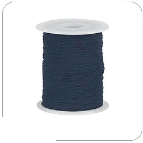 Hilo elástico ultrafino de 0,30 mm para máquina de coser, hilo inferior de licra ultrafino, banda elástica redonda fina de goma, azul marino, 30 mm