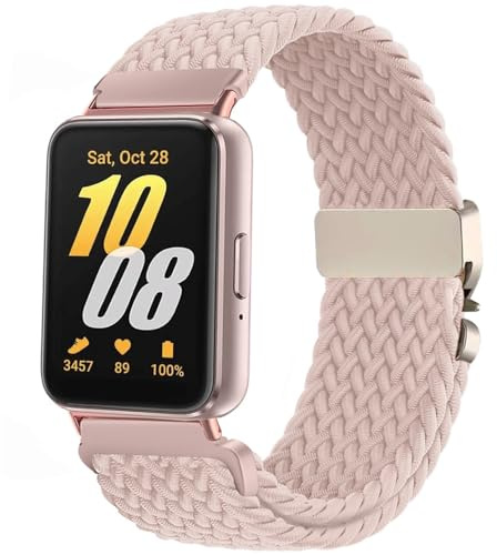 VELULYX Nylonflätat armband Kompatibel med Samsung Galaxy Fit 3, Elastiskt armband för Samsung Galaxy Fit 3 SM-R390 Herren Damen