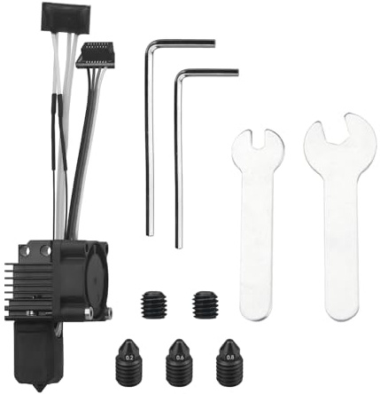 X1 Carbon, X1 X1C Hotend-Kit für Bambu Lab X1 Series 3D-Drucker, mit Lüfter, Hotend, Thermistor, Keramikheizung, 0,2/0,4/0,6/0,8 mm gehärtete Stahldüse und Extruder-Heizblock-Ersatz (P1)