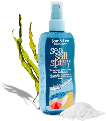 Jean & Len Sea Salt Spray, vegan, 200 ml | Für Volumen, Fülle & Griffigkeit, mit Meersalz & Algen-Extrakt, für Beachwaves & Undone Looks, ohne Silikone & Parabene