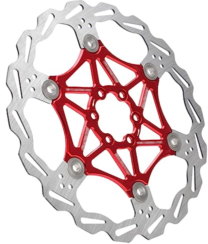 203 mm ultralätt cykelskivbromsrotor i rostfritt stål med 6 bultar for mountainbikes och landsvägscyklar(Red,1pcs)