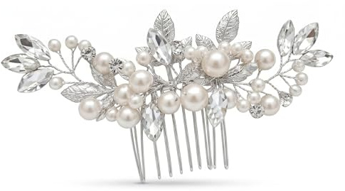 OQKAHIV 1 pcs Épingle à Cristal De Perle, Pince À Cheveux De Mariage De Mariée En Cristal, Mariée Peigne Femme Perle Bijoux Cheveux Mariée Peigne Mariage Élégant Bijoux de tête, Accessoires de mariée