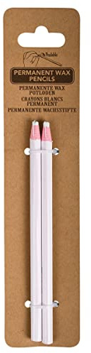 Esschert Design GT134 Paper Wrapped Permanent Wax Pencils, 2-Pack, White