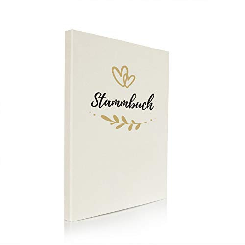 Hochzeitideal Stammbuch der Familie DIN A4 'Fiore' Leinen (Creme)