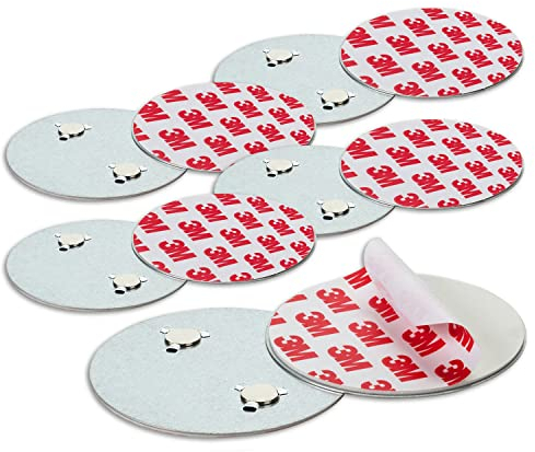 SHD Magnete Adesivo per Rilevatore Fumo, Supporto Auto Adesivo 3M per Allarme Antincendio con Magnete, Facile Installazione, Ø 70mm, Senza Perforazione, Senza Viti, Sicuro e Rapido Montaggio, 5 Pezzi