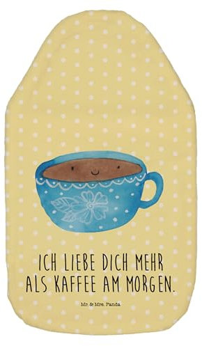 Mr. & Mrs. Panda Wärmflasche Kaffee Tasse - Geschenk, Lustige Sprüche, mit Bezug, Wärmekissen, heißwasserbeutel, Geschmack, Glücklich, Bettflasche, Wärmflaschen, Genuss, Liebe