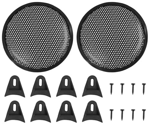 X AUTOHAUX 2 x Grillabdeckung, 20,3 cm Netzschutz, Auto-Lautsprecherabdeckung, Woofer, Subwoofer, Grill