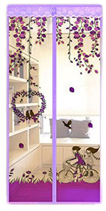 Magnetic Door Screen Fly Bug Mosquito Mesh Curtain for Balcony Sliding Doors Living Room,90x210cm (B)