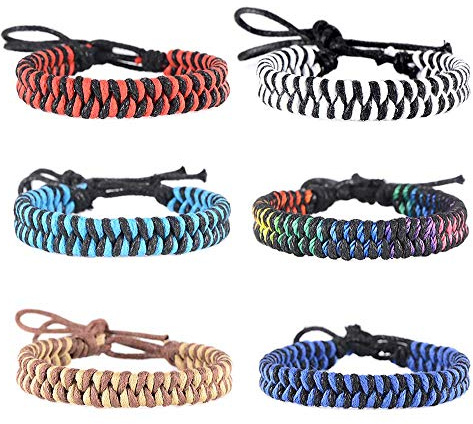 VU100 6 Stücke Gewebte Freundschaft Armbänder für Männer Damen | Handgefertigtes Seil Geflochtenes Armband