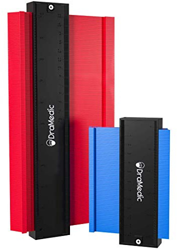 2 Pieces Widen Contour Gauge - 10'' and 5'' Contour Gauge Profile Tool - New Metric and Imperial Marked Precise Contour Gauge - Contour Gauge Duplicator for Winding Pipes, Vinyl Flooring & Car Bodies