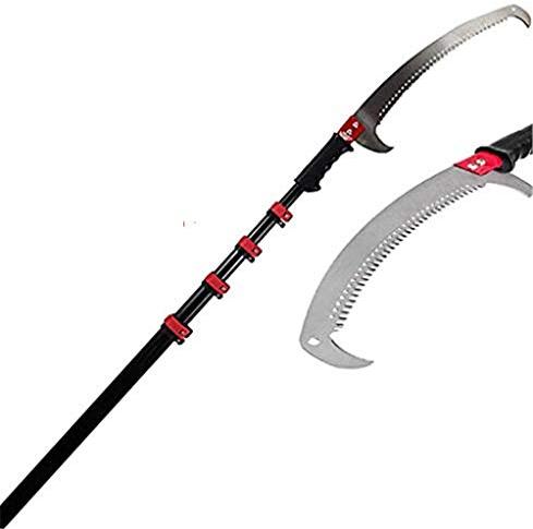 YQ&TL Teleskop Astsäge Set Mit Gebogener Baumsäge & 65Mn Stahl Handsäge Alu-Teleskopstange In Verstärkter Ausführung 3.6-7.2M Arbeitshöhe I Ideal Als Hohe Astsäge 3.6M
