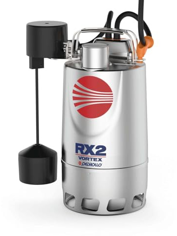 Hebepumpe für Regenwasser, Wasserpumpe, Edelstahl, einphasig, 220 V – 0,37 kW – 180 l/min – Vortex-Rad mit vertikalem Schwimmer
