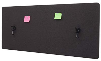 Mendler Akustik-Tischtrennwand HWC-G75 Stoff/Textil - 60x140cm braun-grau | Büro-Sichtschutz, Schreibtisch, Pinnwand, doppelwandig
