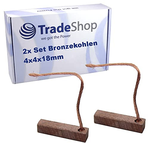 2x Trade-Shop Bronze-Kohlen Kohlebürsten 4 x 4 x 18mm 12-24 Volt für verschiedene KFZ-Motoren Rolltor Garagentor Antriebe Lichtmaschine Wasserpumpe