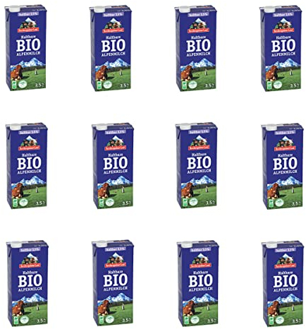 Berchtesgadener Land - Haltbare Alpenmilch 3,5% Fett bio - 1 l - 12er Pack