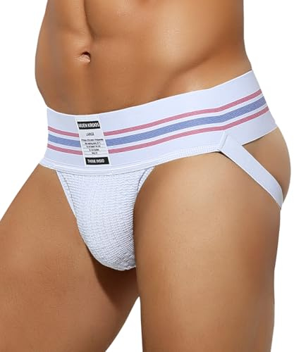 Arjen Kroos Jock Strap for Men Gym Jockstrap Underwear,White,Large