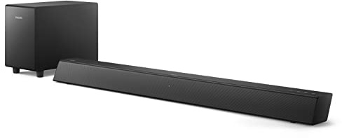 Philips B5306 2.1 Channel Soundbar with Wireless Subwoofer - Bluetooth, HDMI ARC, Roku TV Ready, 40W Max Power, Black