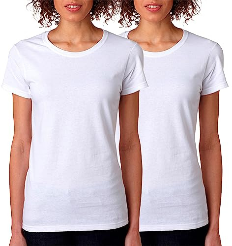 BOD HOME, Pack 1 o 2 Camisetas de Mujer, Manga Corta 100% Algodón, Camiseta Cuello Redondo Transpirable y Ligera, Ocho Colores Lisos, Cómoda y Suave, Camiseta Básica, Casual, Tallas S, M, L, XL, XXL