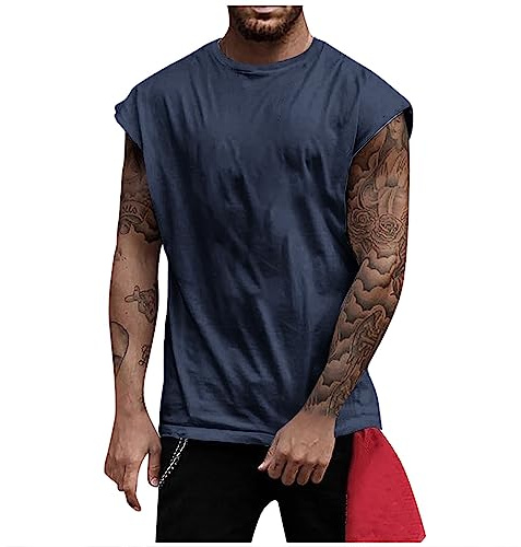 RMBLYfeiye Achselshirts Herren Rundhals Palm Druck Funktionsshirt Ärmellos Bodybuilding Tank Top Regular Fit Muskelshirts Fitness Trägershirt Basic Gym Top Oversized Sport Shirt Männer