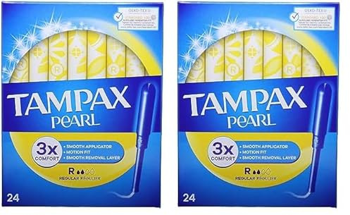 Tampax Pearl Regular Tampons mit Applikator, 24 Stück (Packung mit 2)