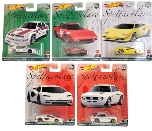 Hot Wheels - Collezione Serie Spettacolare: Set di 5 Auto Iconiche in Scala 1/64