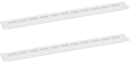 QUARKZMAN Skyddsgaller för luftmunnar, 2 stycken, 450 x 60 mm, aluminiumlegering, rektangulärt ventilationsgaller (silver)