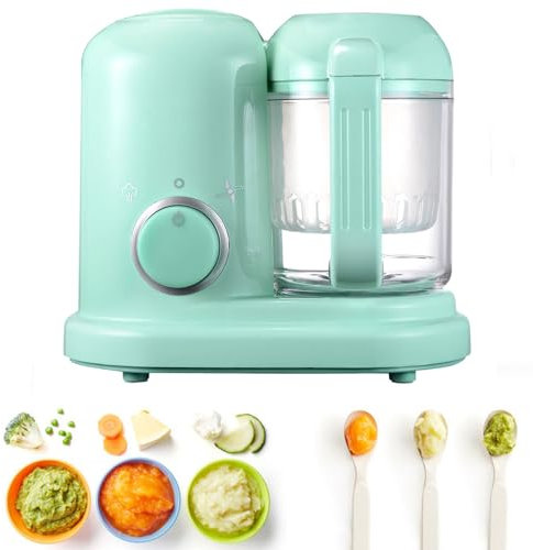 EEYZD Fabricante Alimentos bebés,Procesador cocción Alimentos Multifuncional bebés y niños pequeños,Vaporera,Licuadora,Máquina Hacer puré,Máquina trituradora,Máquina alimentación para bebés,Azul