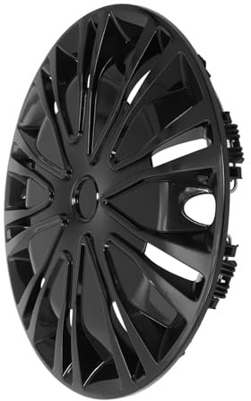 ULTECHNOVO Coprimozzi Per Auto 14 Pollici Neri Lucidi in Plastica Resistente Copertura Decorativa Per Ruote, Protezione Da Sporco e Graffi, Adatto Per Suv, Auto e Camion, Installazione Senza Attrezzi