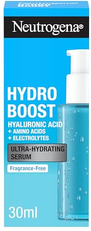 Neutrogena Hydro Boost Ultra-Hydrating Serum (1x 30ml), Fragrance-Free Face Serum, 8x More Hydration for up to 72H, Hydration Serum with Hyaluronic Acid, Amino Acids and Electrolytes for Dewy Skin