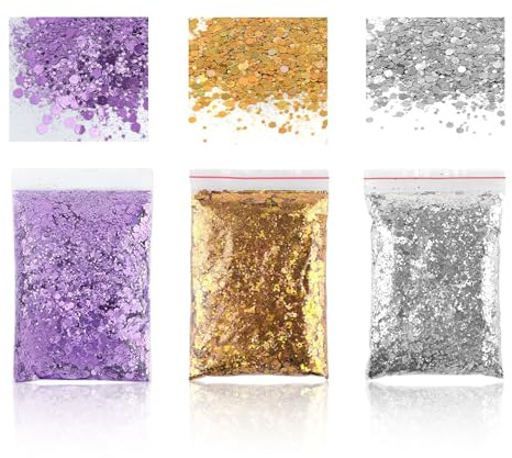Katyjun 150g Glitzer Silber, Gold Glitzer Basteln für Makeup Nägel