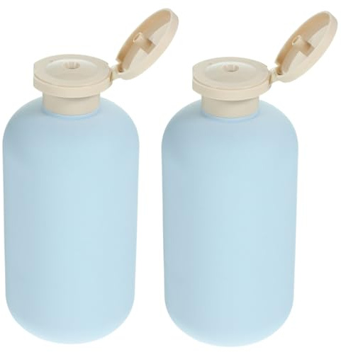 PRETYZOOM 2 Botellas Dispensadoras de Champú con Tapa Abatible 300ml de Plástico Recargables y Fáciles de Limpiar para Viaje Familiar o Restaurante | Tapa Abatible, Diseño Exprimible, Limpieza Sencilla, Uso en Casa y Viaje Familiar, Capacidad Suficiente